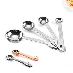 Stainless steel <b>measuring</b> spoon 4-piece set with graduations, baking <b>tool</b> <b>measuring</b> spoon, ruler, seasoning <b>measuring</b> spoon, in - Product Image 4