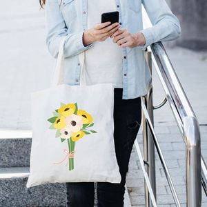 Sac fourre-tout en toile écologique personnalisé tendance, grande capacité, sac de shopping en coton recyclé, vente chaude - Product Image 3