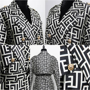 MYQY101202 giubbotto a vento da donna con stampa a doppio petto Hepburn <span class=keywords><strong>nero</strong></span> giacca a vento cappotto lungo da donna con cintura - Product Image 5