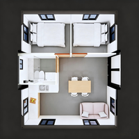 SKYLINE Casa Contenedor Expandible de 2 Dormitorios, Oficina Modular Pequeña, Lista para Habitar, Instalación Rápida, Bajo Precio, Acero