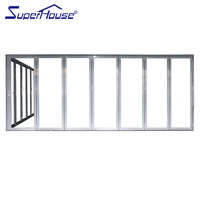 Superhouse Star Modèle 57 Coin Les Deux Portes Ouvertes Double Verre Aluminium Bifolding Porte Cloison