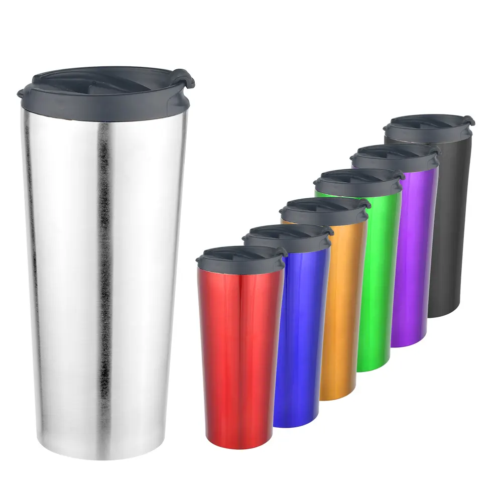 Copo térmico de aço inoxidável 450ml para viagem, copo de café com isolamento a vácuo sem BPA, com parede dupla e tampa articulada