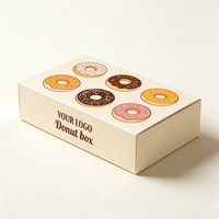 Boîte d'emballage pour beignets, biscuits au chocolat, pain, desserts, vente en gros, qualité alimentaire, jetable, recyclable, boîte en papier personnalisée