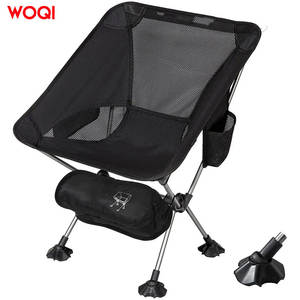 Silla Plegable Portátil para Camping Woqi, de Aluminio y Tela Oxford, Estilo Moderno, Color Negro, 26.4x21.7x23.6 pulgadas - Product Image 2