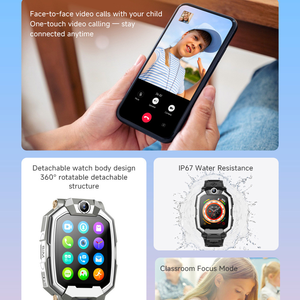 Montre connectée pour enfants KS15 4G, écran 1,75 pouce, 800 mAh, deux caméras détachables, appel vidéo HD rotatif à 360°, GPS tracker, étanche IP67 - Product Image 2