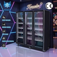Congélateur commercial à refroidissement par air, vitrine ouverte avec portes vitrées pour la promotion des aliments surgelés en supermarché