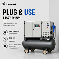 Compresseur d'air industriel à vis Panrui, portable, 220V, 7.5KW, silencieux, pour usage automobile, vente en gros, 10HP avec sécheur et réservoir de gaz, certifié CE