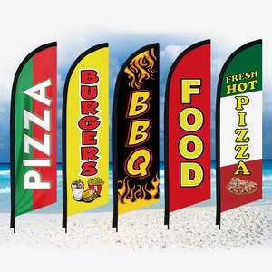 Bandera Publicitaria Personalizada con Impresión Digital para Negocios, Bandera de Poliéster Tipo Swooper para <span class=keywords><strong>Restaurante</strong></span>, Tienda de Pizza, Bandera de Playa sin Asta - Product Image 3