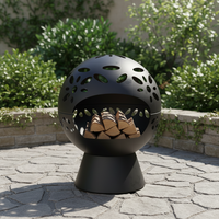 360 °   Brasero sphérique Spark View pour extérieur, chauffage décoratif de patio, foyer à bois pour jardin et camping