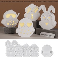 Moule en silicone pour lampe en forme d'œuf d'oiseau 'Early Riser' avec panneaux interchangeables pour résine, plâtre, ciment, projets de décoration DIY, artisanat, lapin