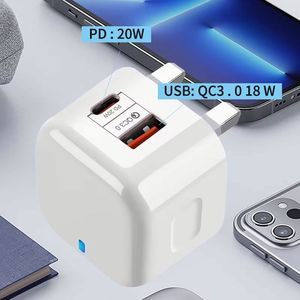 Boîte de chargeur A+C à prix avantageux, prise US/EU/UK, charge rapide QC3.0, bloc de chargeur Type C pour iPhone pour Huawei - Product Image 3