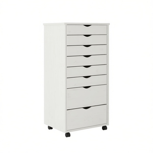 Carrito de Almacenamiento Blanco con Cajones, Tipo Rodante, Diseño Minimalista, Organizador para Sala de Estar, Cinco Niveles o Más - Product Image 1