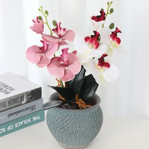Feuilles d'orchidées en Latex pour bricolage vase en verre décoration de Table