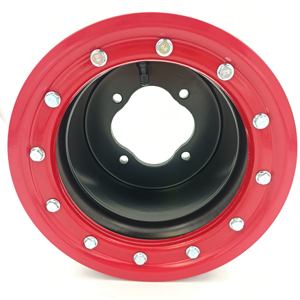 Raptor 700 Banshee 350 YFZ450 Roue filée en aluminium ATV Beadlock Roue arrière 9x8 3 + 5 4/115 avec anneau rouge - Product Image 3