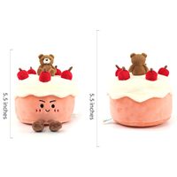 Peluche pour animaux de compagnie en forme de gâteau aux cerises, jouet interactif à mâcher en forme de nourriture mignonne pour chiens