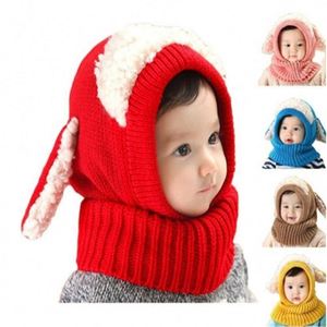 K82 Bonnets d'hiver pour enfants, filles et garçons, ensemble <span class=keywords><strong>bonnet</strong></span> et écharpe en crochet, <span class=keywords><strong>bonnet</strong></span> bébé, chapeau mignon de dessin animé, cadeaux de Noël - Product Image 5