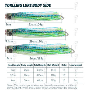 PESCA cabeza acrílica Trolling señuelos gancho Big game señuelos <span class=keywords><strong>película</strong></span> láser pulpo falda Trolling cebo - Product Image 2