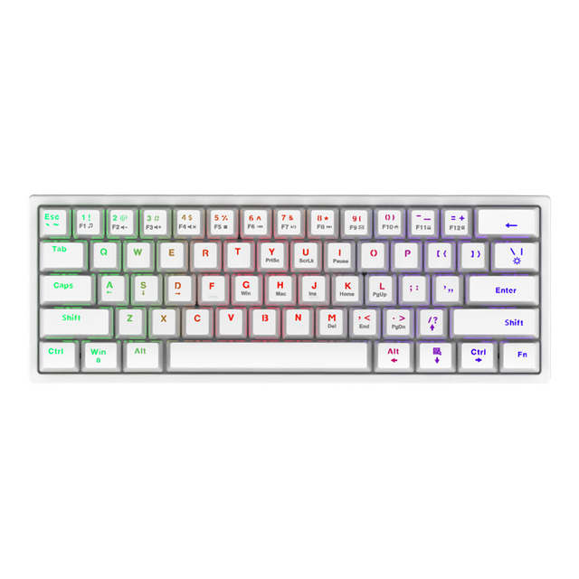 Factory Wired OEM 61-Key Mini Blue Switch Mechanical Gaming Keyboard Custom 60% Detached LED Backlit Mechanical Gaming Keyboard