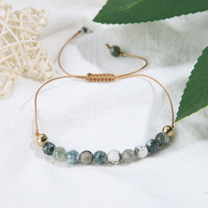 Adjustable Woven Stone <b>Bracelet</b> Women Bohemian Ethnic Style Jewelry Round <b>Beaded</b> <b>Bracelet</b> For Daily Wear - Product Image 2