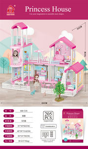 Nouveau style, plusieurs jouets éducatifs pour filles, jeux de simulation, maison de villa rose à assembler soi-même, avec lumière et pile Ag13 - Product Image 5