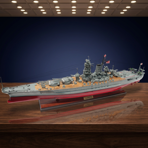 Modèle de bateau de guerre en bois fait main YAMATO - Artisanat peint, design nautique, décoration intérieure, caractéristique régionale européenne - Product Image 3