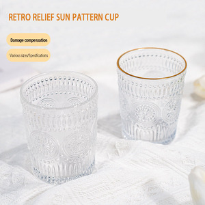 Proveedor Integral <span class=keywords><strong>de</strong></span> Cristalería para Mesa, Vaso <span class=keywords><strong>de</strong></span> Agua Sun Flower, Vaso <span class=keywords><strong>de</strong></span> Whisky con Borde Dorado - Product Image 2