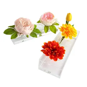 कस्टम साफ़ फूल फूलदान ऐक्रेलिक वेडिंग टेबल सजावट अवकाश उपहार अवकाश उपहार फूल स्टैंड