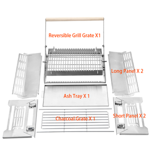 WELAND Portable 360 °   Barbecue rotatif au charbon de bois avec panier rotatif - Barbecue en acier inoxydable 304 pour le <span class=keywords><strong>camping</strong></span> - Product Image 3