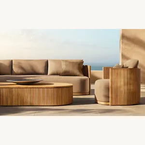 Outdoor Furniture Garden Sofa Luxury Outdoor Teak Wood Sofa Set Conversation Set