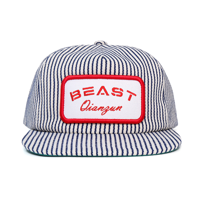 High Quality Cotton Custom Baseball Caps Flat Brim 5 Panel Unstructured Hat Patch Embroidery Baseball Cap