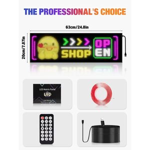 Écran LED flexible 24,8 x 7,9 pouces, étanche IP65, contrôle par application, pour publicité intérieure, vitrine de magasin, voiture - Product Image 4
