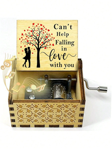 กล่องดนตรีไม้หมุนมือ YIYU 8 เสียง แบบคลาสสิก สลักลายสี่เหลี่ยมผืนผ้า สไตล์ย้อนยุค 30 ปี ของขวัญวาเลนไทน์ทำมือ - Product Image 5