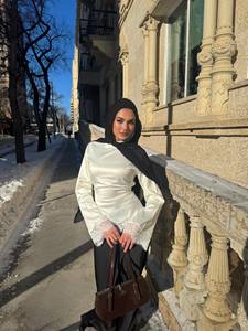Abaya Islamica Modesta Mexizo 2026 per Donne, Abbigliamento Musulmano in Raso con Bordo in Pizzo Asimmetrico, Stile Dubai, Top Corto - Product Image 2