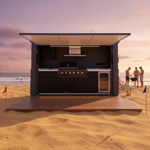 Abri de barbecue en acier et cuisine extérieure – Structure durable, imperméable et écologique en nouveau matériau pour villa, appartement, ferme - Product Image 6