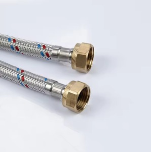 Buena calidad F1/2 aluminio Flexible trenzado manguera <span class=keywords><strong>de</strong></span> Metal cocina grifo entrada tubería <span class=keywords><strong>de</strong></span> <span class=keywords><strong>agua</strong></span> <span class=keywords><strong>para</strong></span> lavabos grifos - Product Image 2