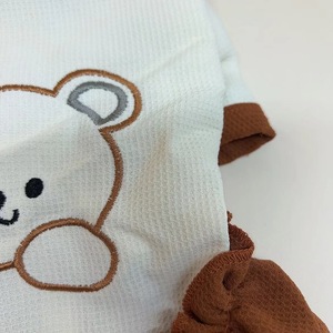 Embroidered <b>Bear</b> Dog T Shirt Dress Acrylic Fiber <b>Cute</b> Pet Clothes For Small Dogs Summer Lightweight Hoodie Style - Product Image 1