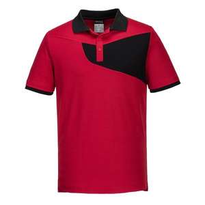PORTWEST - PW210RBKXL PW2 polo rouge/noir à manches courtes-T-SHIRTS ET POLO DE TRAVAIL EAN 5036108363124 - Product Image 1