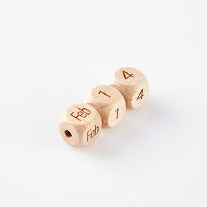 Atacado DIY Inacabado Faia De Madeira 12mm Quadrado Beads Personalizado Alfabeto Beads para Gravura das Crianças Fabricante Direto - Product Image 4