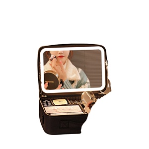 Sympathybag High Quality Pu <strong>Make</strong> <strong>up</strong> Organizer <strong>With</strong> Led <strong>Light</strong> Mirror Waterproof Cosmetic <strong>Case</strong> Travel Bags Hand Makeup Suitcase - Product Image 4