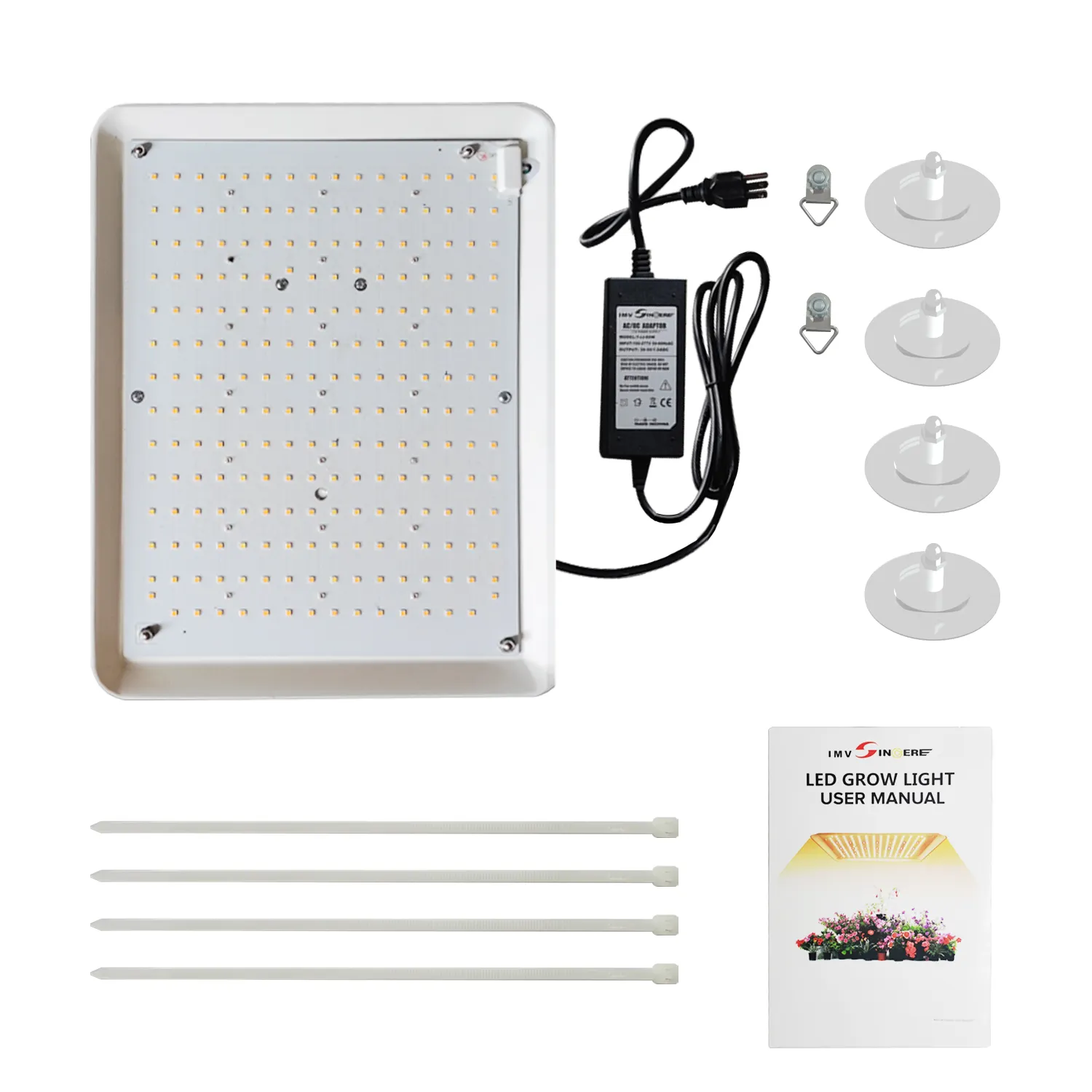 IMVSINCERE Led Grow Light Full Spectrum Quantum Plate Hydroponics 60W Home Use Fill-in Light For Shelf