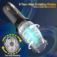 Jouets sexuels pour hommes, vibrateur TPE rechargeable, chauffant, rotation automatique, gobelet de masturbation noir