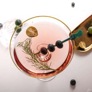 Verres à cocktail Martini dorés avec bord doré verre coupé moderne flûte à champagne Verre <span class=keywords><strong>ballon</strong></span> transparent fait à la main pour bar de fête - Product Image 4