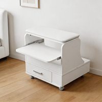 Nouvelle arrivée, table de manucure moderne de qualité supérieure, blanche, avec tiroir et roulettes, pour salon de manucure et pédicure, mobilier