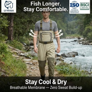 Wader de pêche à la mouche imperméable et respirant à 5 couches, taille plus, isolé, pour homme, pour la chasse - Product Image 2