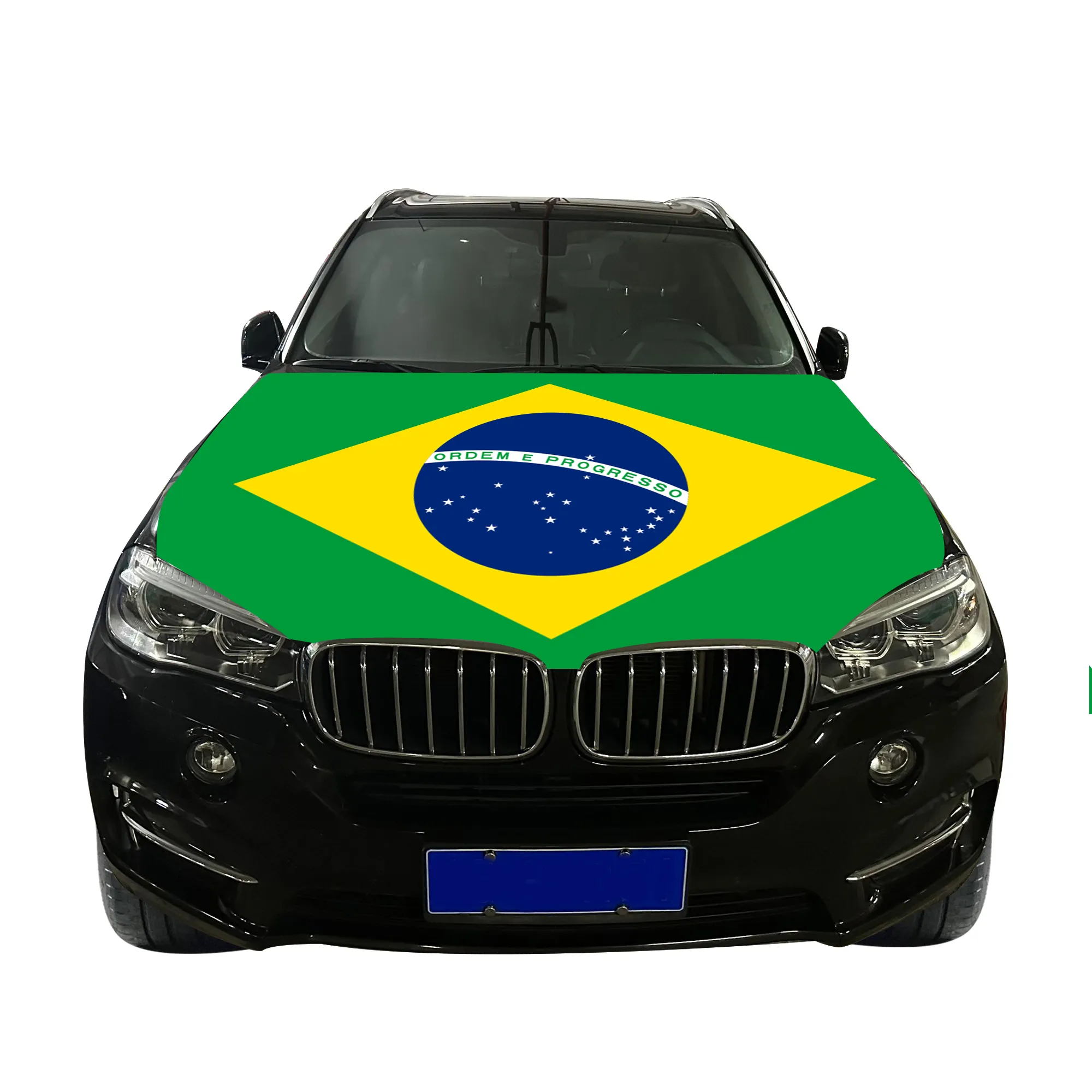 Вязаный высококачественный бразильский чехол из полиэстера с флагом страны