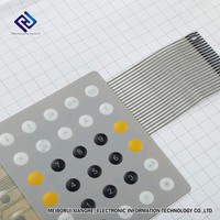 Sakelar Membran Tertutup Ramah Lingkungan Bersertifikasi MBR ISO9001, Keypad Tahan Air IP65, Perekat 3M, Keyboard Tinta Perak, Fleksibel