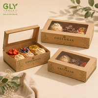 Boîte à pâtisserie en kraft personnalisée avec fenêtre transparente, emballage alimentaire pour gâteaux, pâtisseries, cupcakes, desserts, biscuits, à emporter pour les cafés