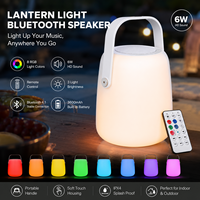 Lanterne-haut-parleur 2-en-1 6W avec lumière d'ambiance RGB, portable pour l'extérieur, haut-parleur Bluetooth, cadeau de Noël et du Nouvel An