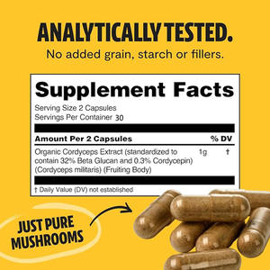 OEM Fabrika Doğrudan Satış İmmün Sistemi Güçlendirici <span class=keywords><strong>Cordyceps</strong></span> Sinensis Kapsülleri 2 Kapsül/Porsiyon 500mg Yetişkin Sağlık Takviyesi - Product Image 4