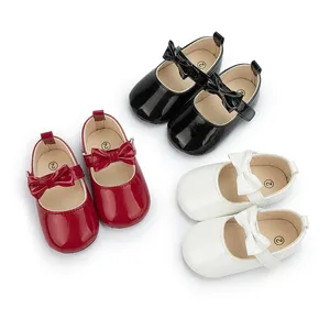 New style with bowknot and soft soles Antiskid walking baby princess shoes